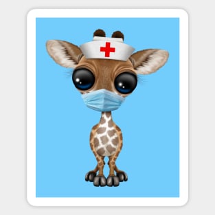 Cute Baby Giraffe Nurse Magnet